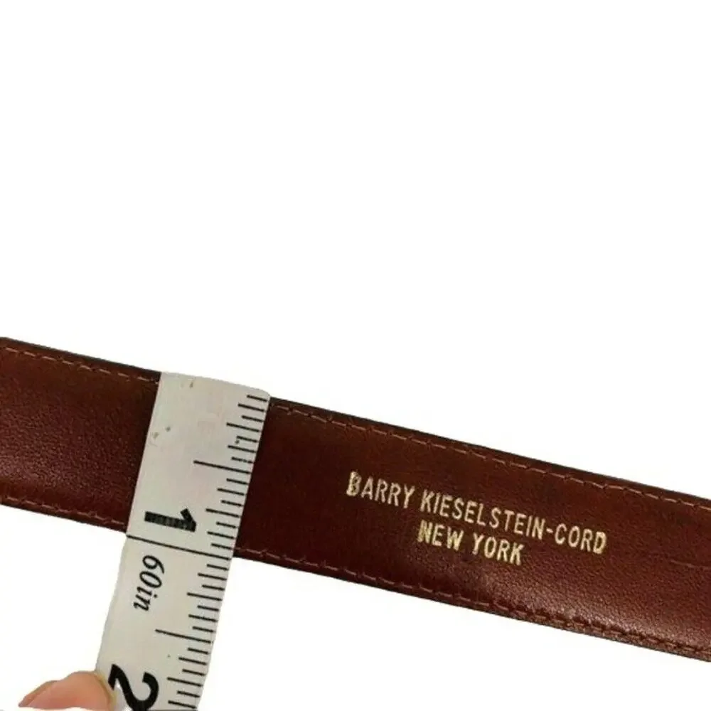 Barry Kieselstein Cord Stylized Silver Alligator Buckle Lizard Skin Belt